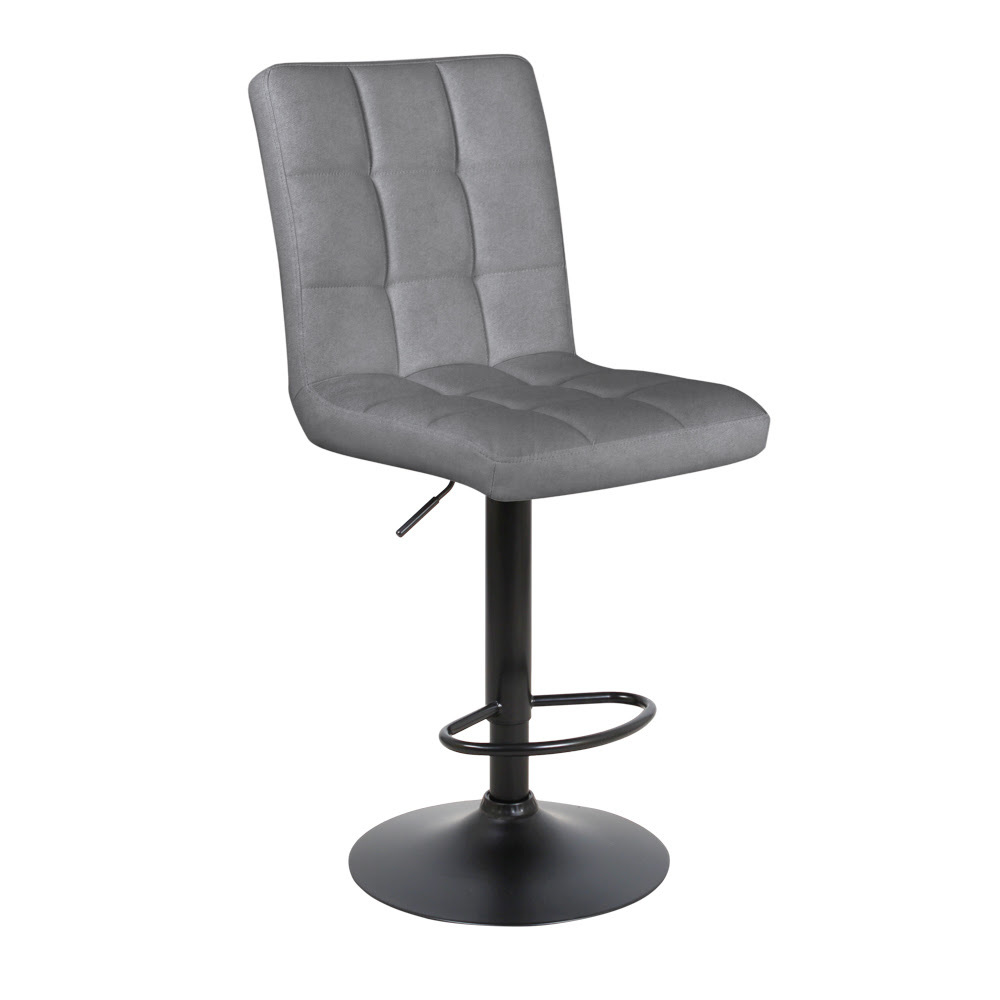 Барный стул на газлифте ПАРКЕР WX-2517 серый велюр, цвет основания черный