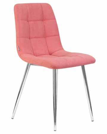 Обеденный стул DOBRIN ALEX, хром ножки, розовая ткань (UF860-05B)
