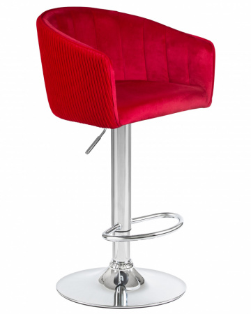 Барный стул на газлифте DOBRIN DARCY LM-5025, малиновый велюр (1922-14), цвет основания хром