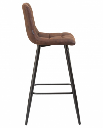 Барный стул DOBRIN NICOLE LML-8078, черные матовые ножки, коричневая микрофибра (PK-03)