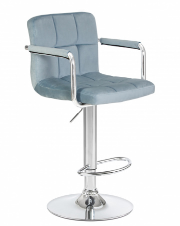Барный стул на газлифте DOBRIN KRUGER ARM LM-5011 велюр пудрово-голубой 