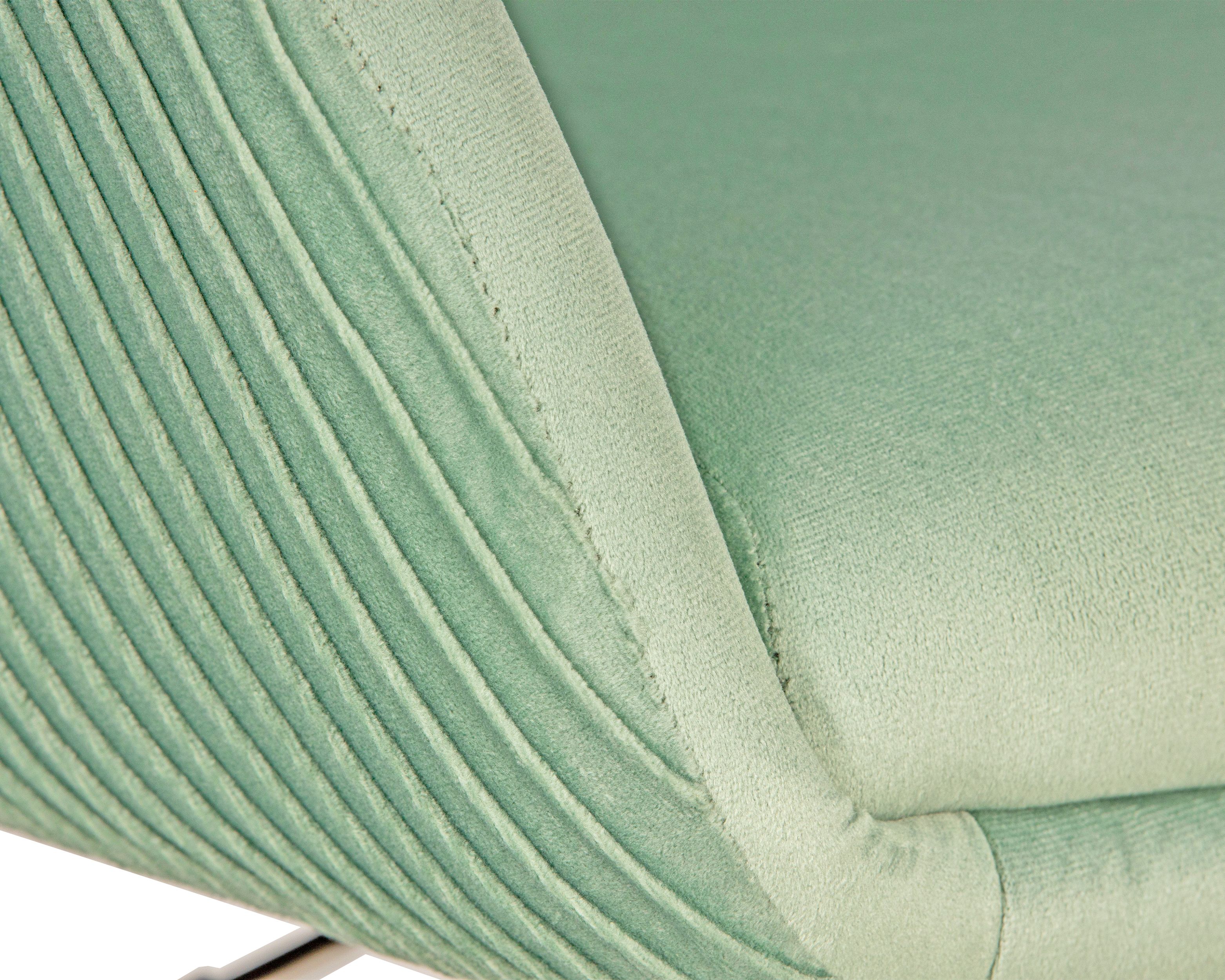 Кресло дизайнерское DOBRIN EDISON LM-8600, мятный велюр (1922-8), основание хромированная сталь