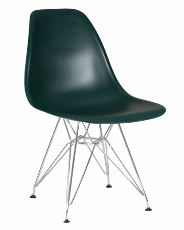 Обеденный стул DOBRIN DSR, ножки хром, цвет тёмно-зеленый пластик (G-13)  