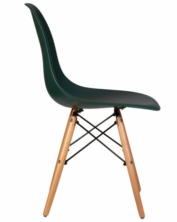 Обеденный стул DOBRIN DSW, ножки светлый бук, цвет тёмно-зеленый (G-13) пластик 