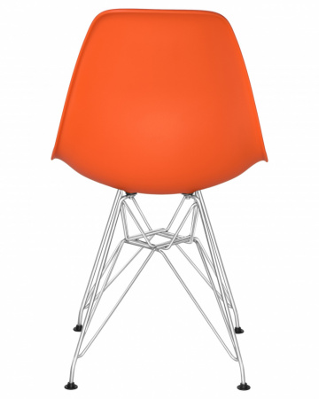 Обеденный стул DOBRIN DSR, ножки хром, цвет оранжевый пластик (0-02)  