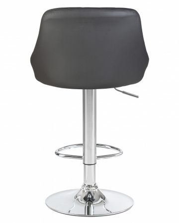 Барный стул на газлифте DOBRIN LOGAN LM-5007 серый экокожа, основание хром сталь