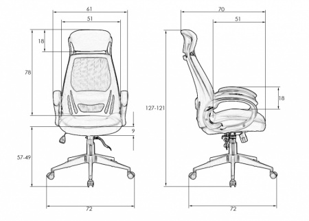 Офисное кресло для руководителей DOBRIN STEVEN BLACK LMR-109BL (белый пластик, чёрная ткань)