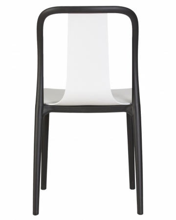 Обеденный стул DOBRIN ADAM, цвет сиденья белый, цвет основания черный пластик 
