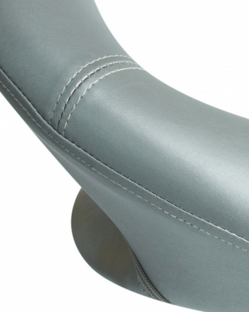 Барный стул на газлифте DOBRIN MIRA серебряный экокожа, основание хром