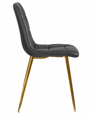 Обеденный стул DOBRIN ALEX, золотые ножки, чёрная экокожа (P-01)