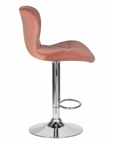Барный стул на газлифте DOBRIN BARNY LM-5022, пудрово-розовый велюр (MJ9-32), цвет основания хром