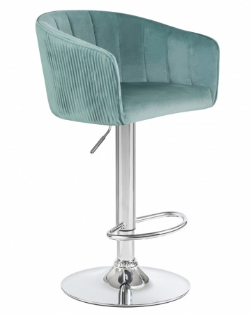 Барный стул на газлифте DOBRIN DARCY LM-5025, мятный велюр (1922-8), цвет основания хром