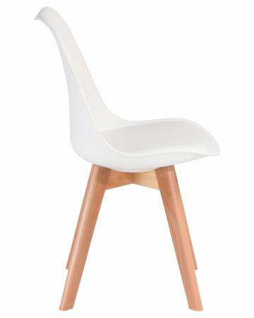 Обеденный стул DOBRIN JERRY SOFT, цвет сиденья белый (W-02), цвет основания светлый бук