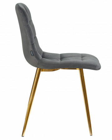 Обеденный стул DOBRIN ALEX, золотые ножки, темно-серый велюр (V108-91)