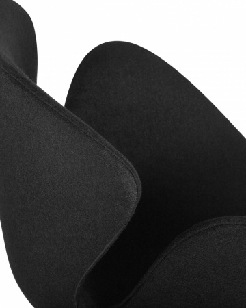 Кресло дизайнерское DOBRIN SWAN, черная ткань AF9, алюминиевое основание
