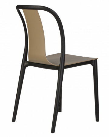 Обеденный стул DOBRIN ADAM, цвет сиденья бежевый, цвет основания черный пластик 