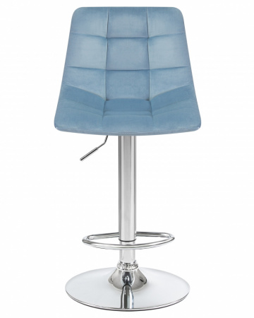 Барный стул на газлифте DOBRIN TAILOR LM-5017 пудрово-голубой велюр, цвет основания хром