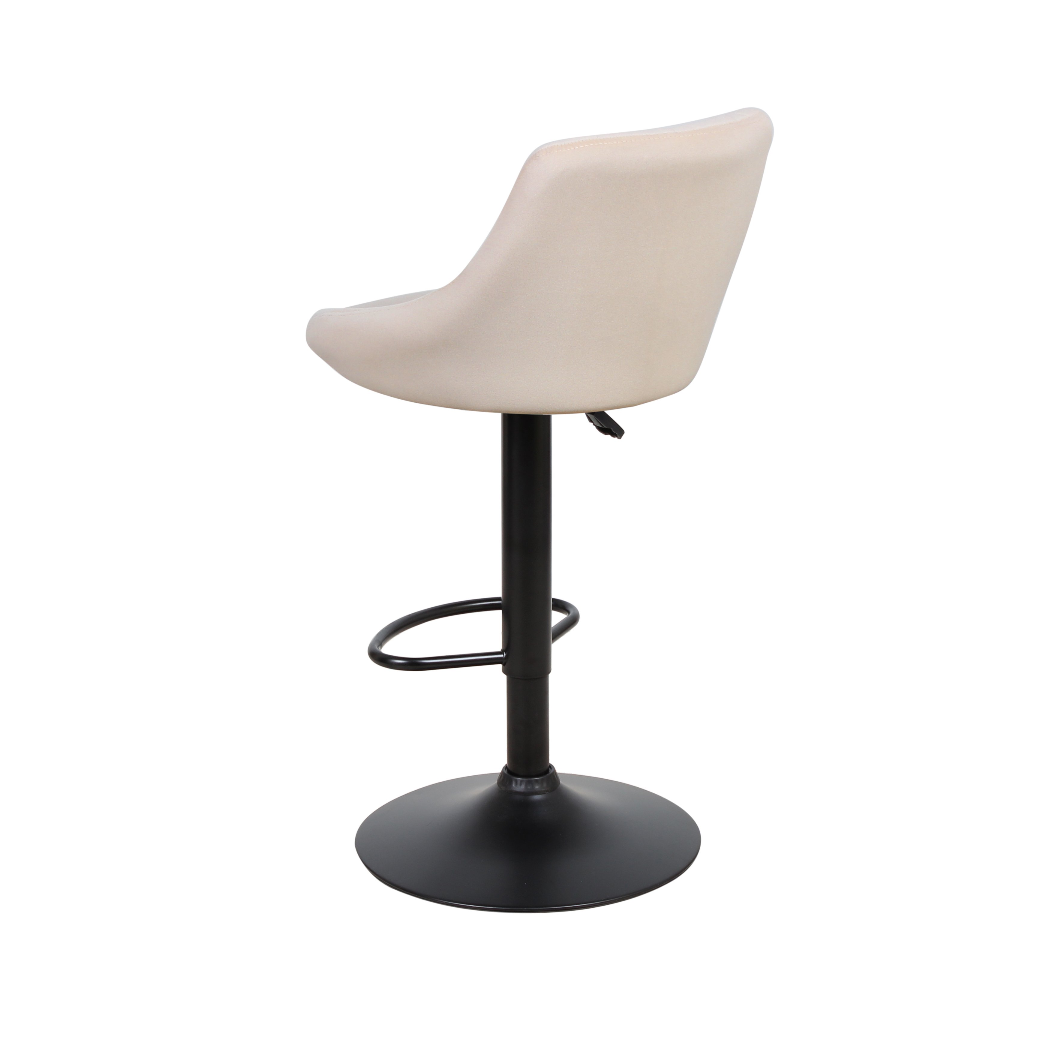 Барный стул на газлифте ПРЕСТИЖ WX-2397 бежевый велюр, цвет основания черный