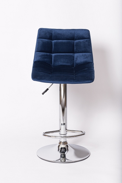 Барный стул на газлифте BN-1219 синий вельвет