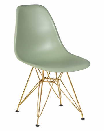 Обеденный стул DOBRIN DSR, ножки золотые, цвет мятный пластик (NX-G-09)  
