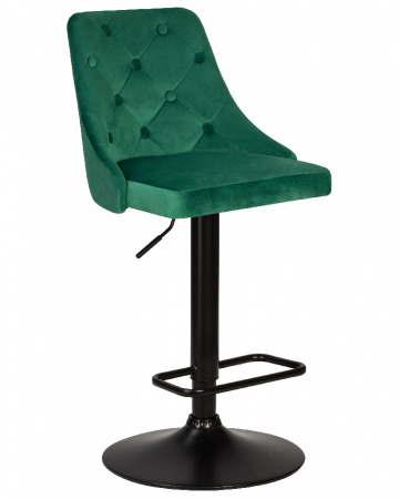 Барный стул на газлифте DOBRIN JOSEPH BLACK LM-5021_Black Base, зеленый велюр (MJ9-88), черное основание