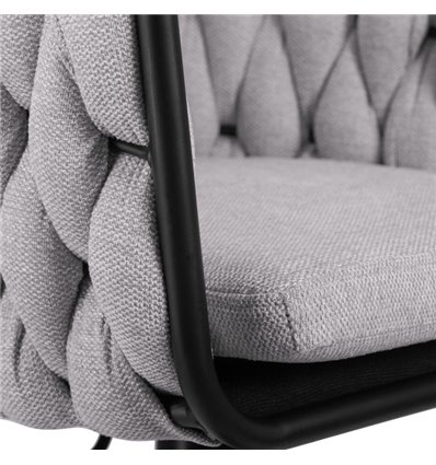 Барный стул на газлифте DOBRIN LEON LM-9690 серая ткань (LAR 275-17), черное основание