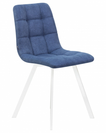Обеденный стул DOBRIN ALEX SQUARE, белые ножки, синяя ткань (UF860-14B)