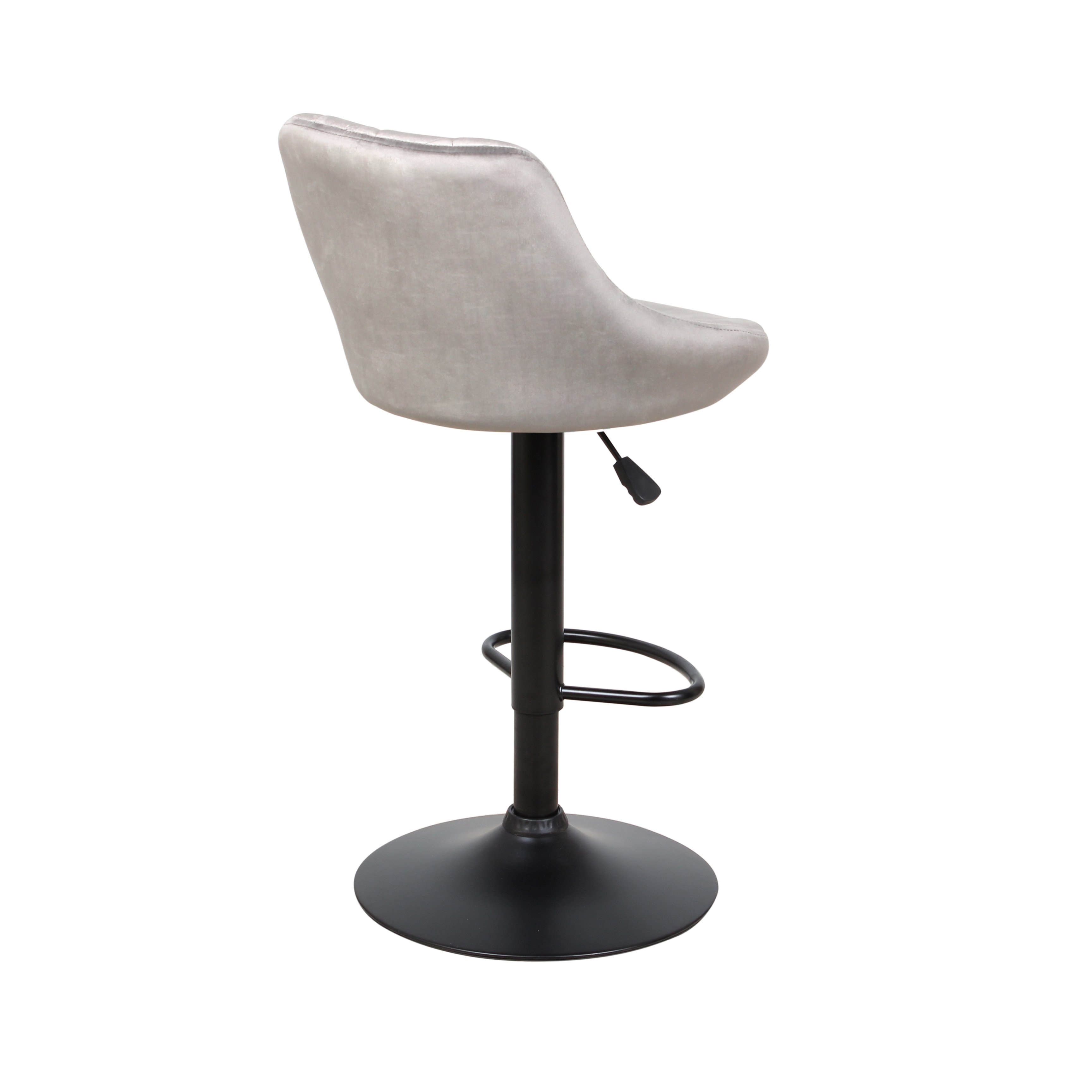 Барный стул на газлифте ПРЕСТИЖ WX-2397 серый велюр, цвет основания черный