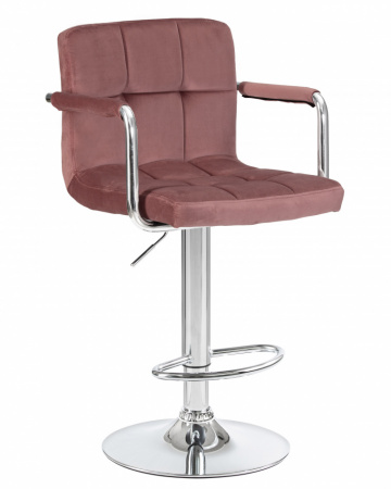 Барный стул на газлифте DOBRIN KRUGER ARM LM-5011 велюр пудрово-розовый 
