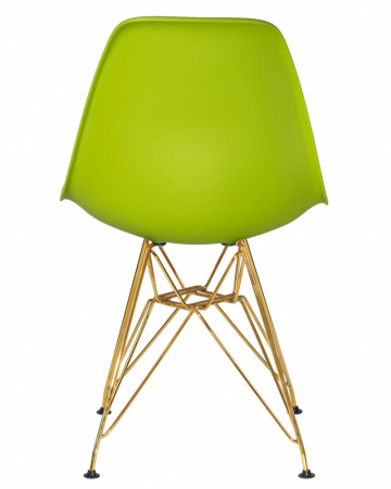 Обеденный стул DOBRIN DSR, ножки золотые, цвет салатовый пластик (G-08)  