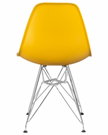 Обеденный стул DOBRIN DSR, ножки хром, цвет горчичный пластик (Y-03)  