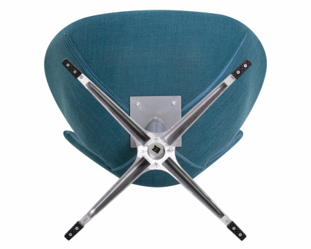 Кресло дизайнерское DOBRIN SWAN, синяя ткань IF6, алюминиевое основание
