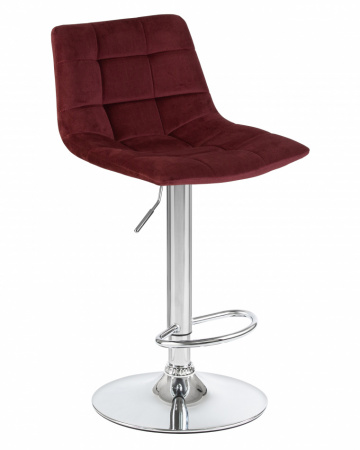 Барный стул на газлифте DOBRIN TAILOR LM-5017 винный велюр, цвет основания хром