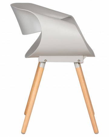 Обеденный стул DOBRIN ALIEN 682PP-LMZL, ножки светлый бук, цвет светло-серый пластик (GR-01)