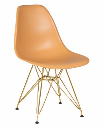 Обеденный стул DOBRIN DSR, ножки золотые, цвет персиковый пластик (NX-Y-06) 