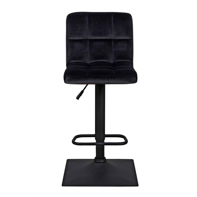 Барный стул на газлифте КУРТ черный велюр, черное основание 