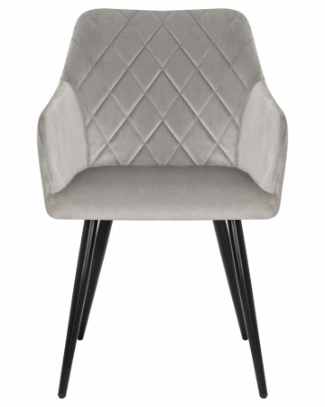 Обеденный стул DOBRIN 8266-LML ROBERT, черные матовые ножки, велюр V108-81 Серый