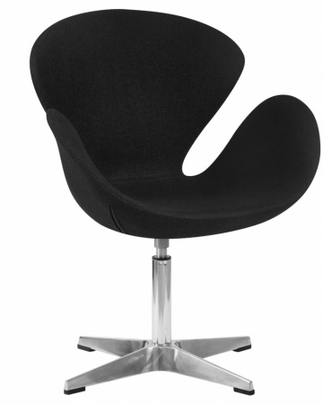 Кресло дизайнерское DOBRIN SWAN LMO-69A, черная ткань AF9, алюминиевое основание