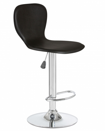 Барный стул на газлифте DOBRIN ELISA черный экокожа, цвет основания хром