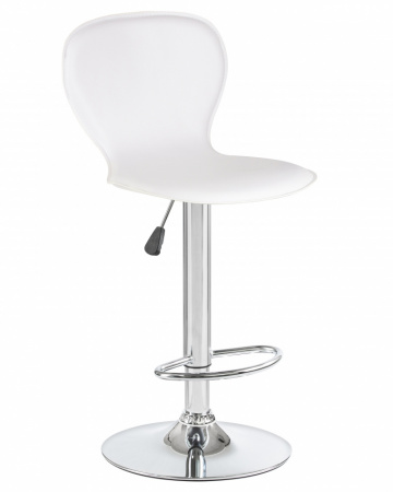 Барный стул на газлифте DOBRIN ELISA белый экокожа, цвет основания хром