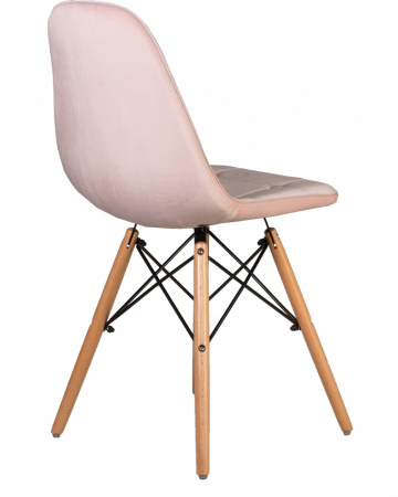 Обеденный стул DOBRIN BENNET, ножки светлый бук, пудрово-розовый велюр (HLR-39)