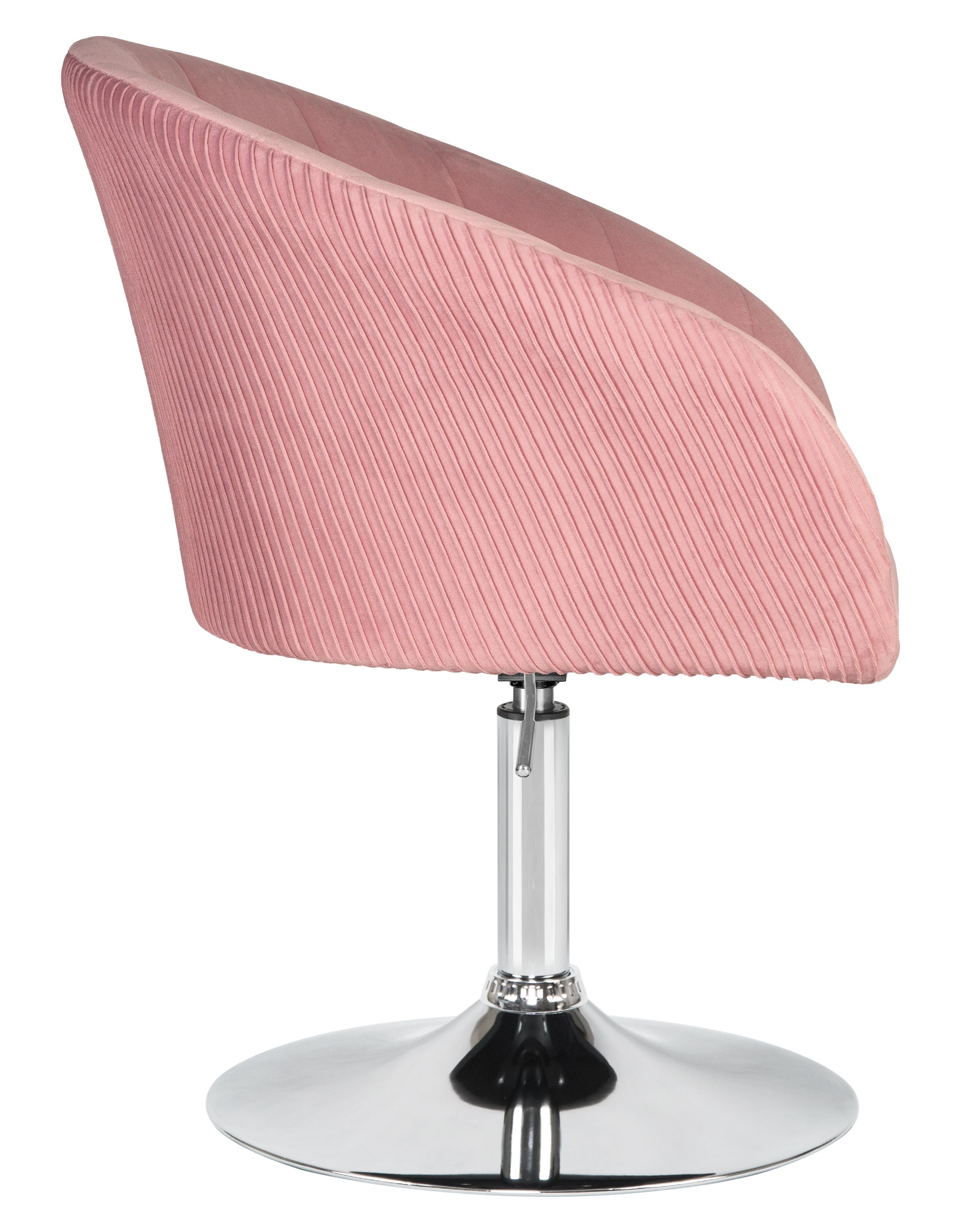 Кресло дизайнерское DOBRIN EDISON LM-8600, розовый велюр (1922-16), основание хромированная сталь