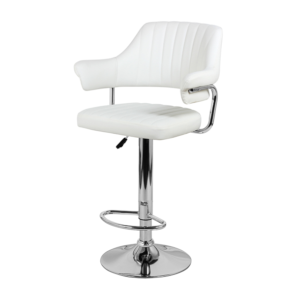 Барный стул на газлифте КАСЛ WX-2916 белый экокожа