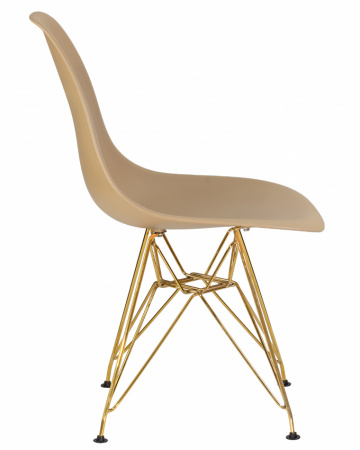 Обеденный стул DOBRIN DSR, ножки золотые, цвет бежевый пластик (GR-03)