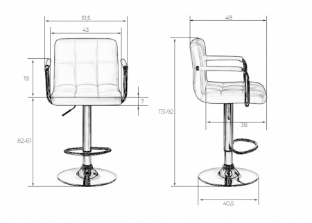 Барный стул KRUGER ARM LM-5011 велюр серый DOBRIN