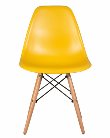 Обеденный стул LMZL-PP638 DOBRIN DSW, ножки светлый бук, цвет горчичный (Y-03) пластик 