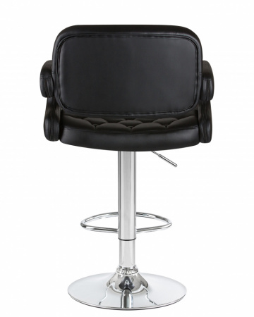 Барный стул на газлифте DOBRIN TIESTO LM-3460, черный экокожа, цвет основания хром 