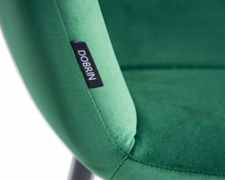 Обеденный стул DOBRIN CHILLY, Темно-зеленый Holland 30, основание черное