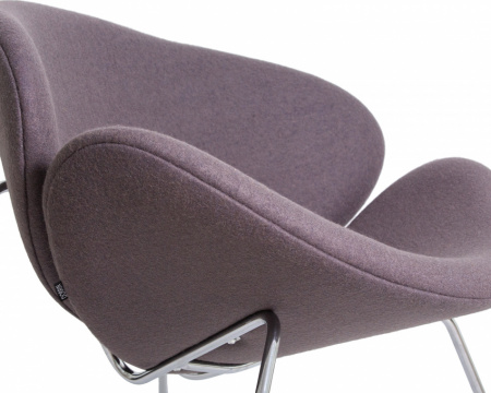 Кресло дизайнерское DOBRIN EMILY LMO-72 серая ткань AF7, хромированная сталь