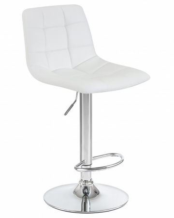 Барный стул на газлифте DOBRIN TAILOR LM-5017 белый экокожа, основание хром